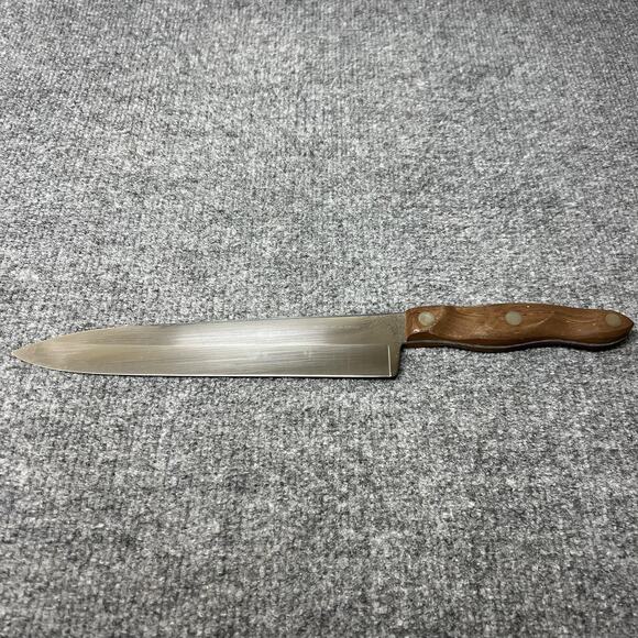 Vintage Cutco 25 Chef Knife 14" USA Wood Handle Stainless Steel 9" Blade - Picture 1 of 4